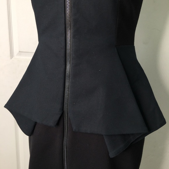Ted Baker Womens Black Sleeveless Full Zip Peplum Sheath Dress Size 1 Small - Picture 6 of 13
